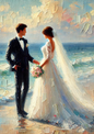 Rice Paper for Decoupage Marriage by the Sea Full Cat. No. 1366