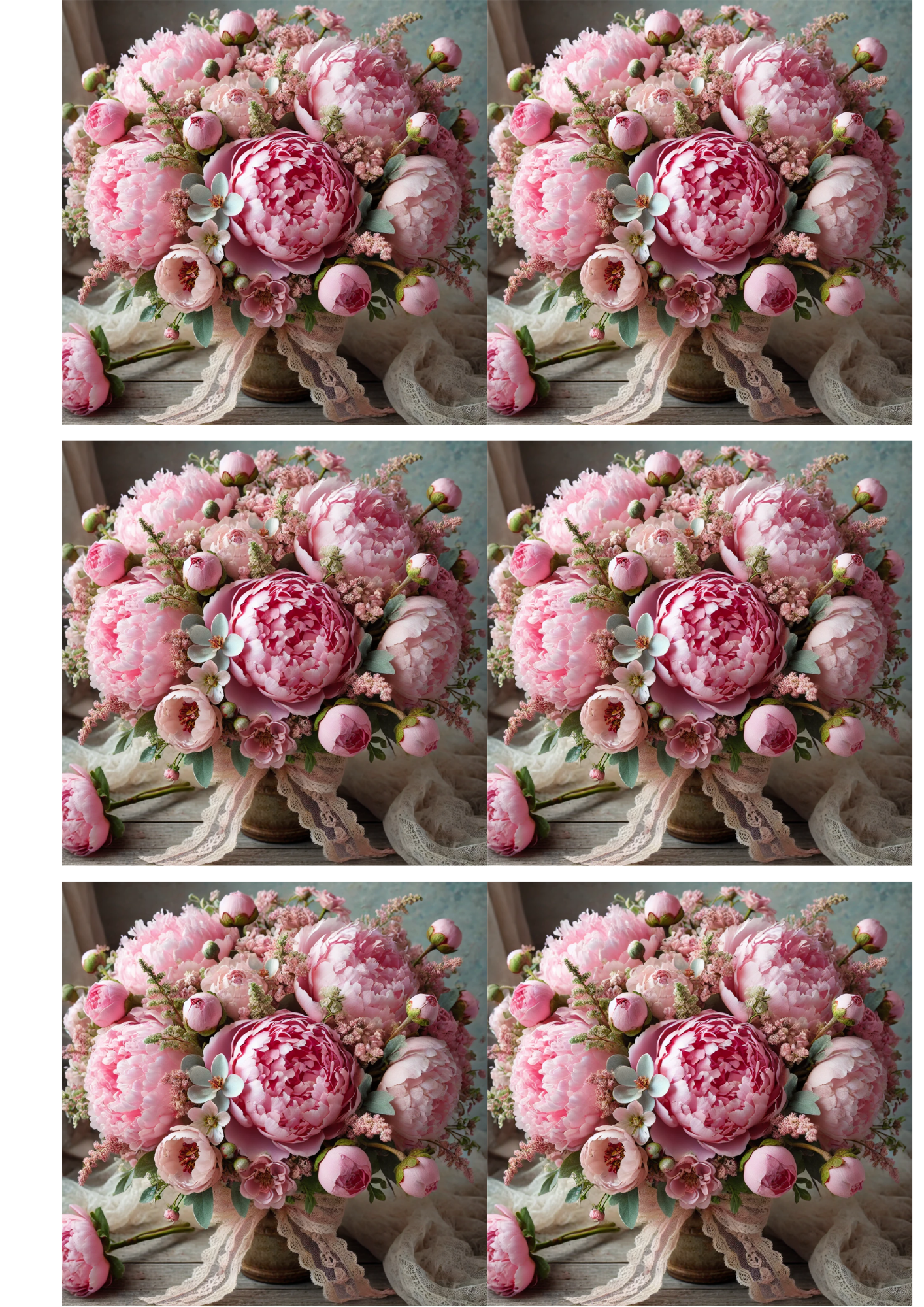 Peony Rice Paper Rice Paper For Decoupage Peony Bouquet Collage Cat. No. 2232 – The ...