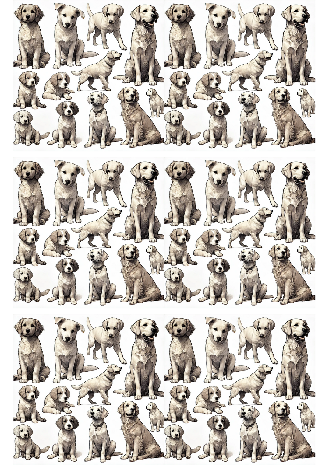 Rice Paper For Decoupage Dogs Mix Collage Cat. No. 3093