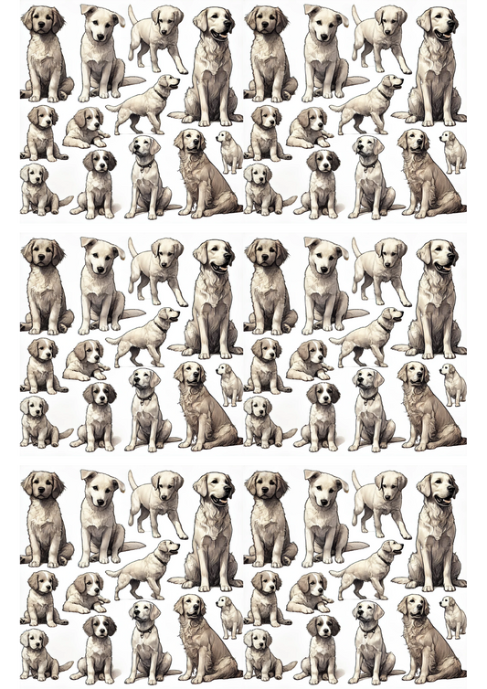 Rice Paper For Decoupage Dogs Mix Collage Cat. No. 3093