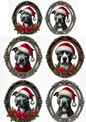 Rice Paper For Decoupage Pitbul In Oval And Christmas Hat Full Cat. No. 3096