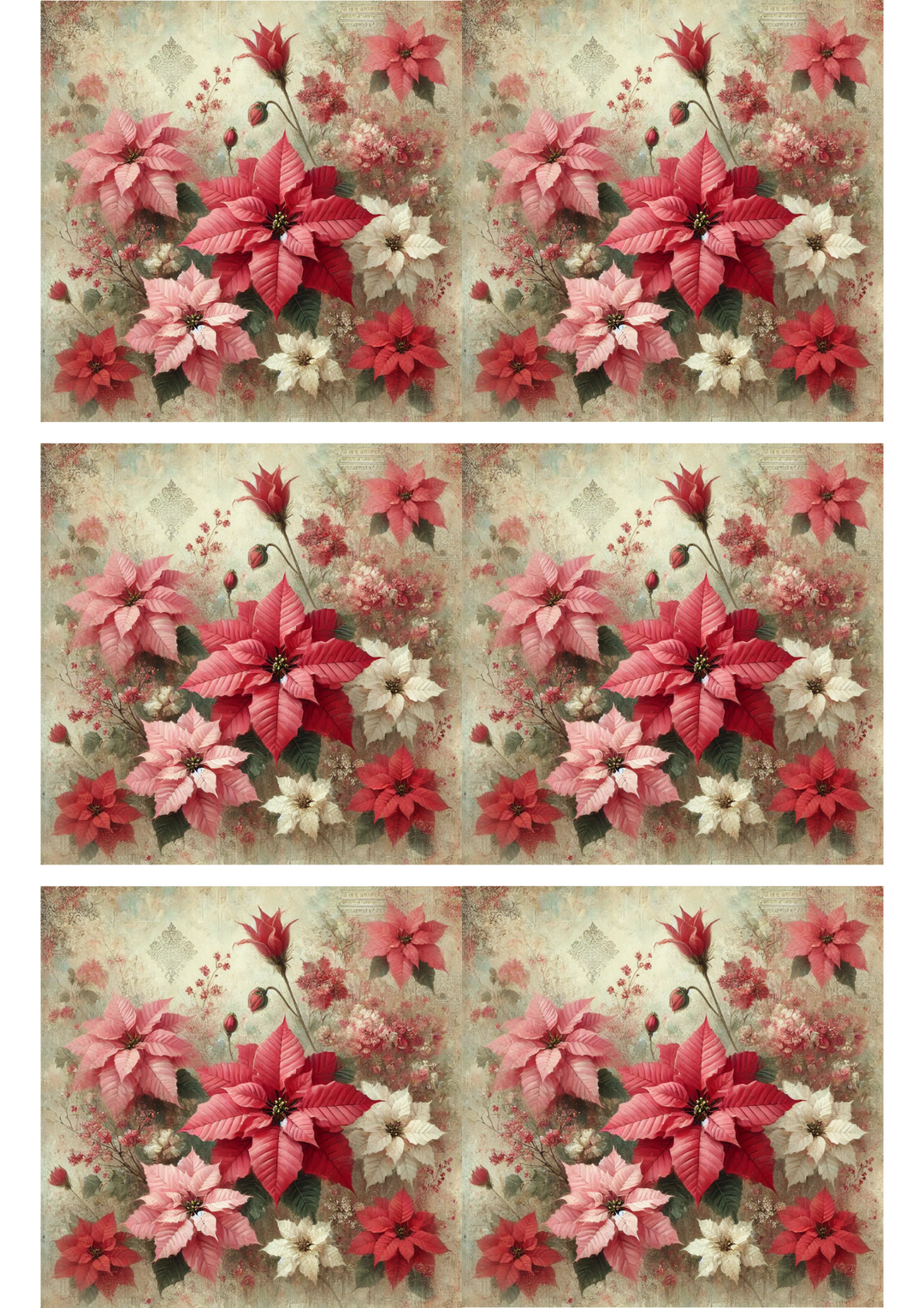 Reispapier für Decoupage Weihnachtsstern-Collage Kat. Nr. 2885