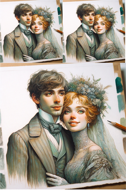 Reispapier für Decoupage Hochzeitsportrait Kat. Nr. 262