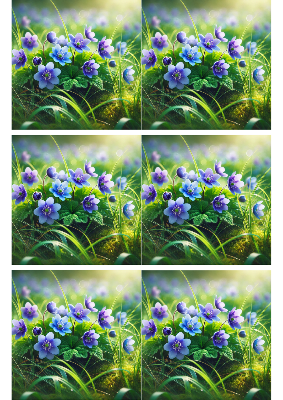 Reispapier für Decoupage-Hepatica-Collage, Kat.-Nr. 3097