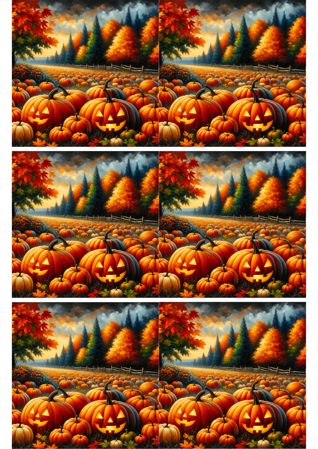 Rice Paper For Decoupage Pumpkin Field Collage Cat. No. 2302