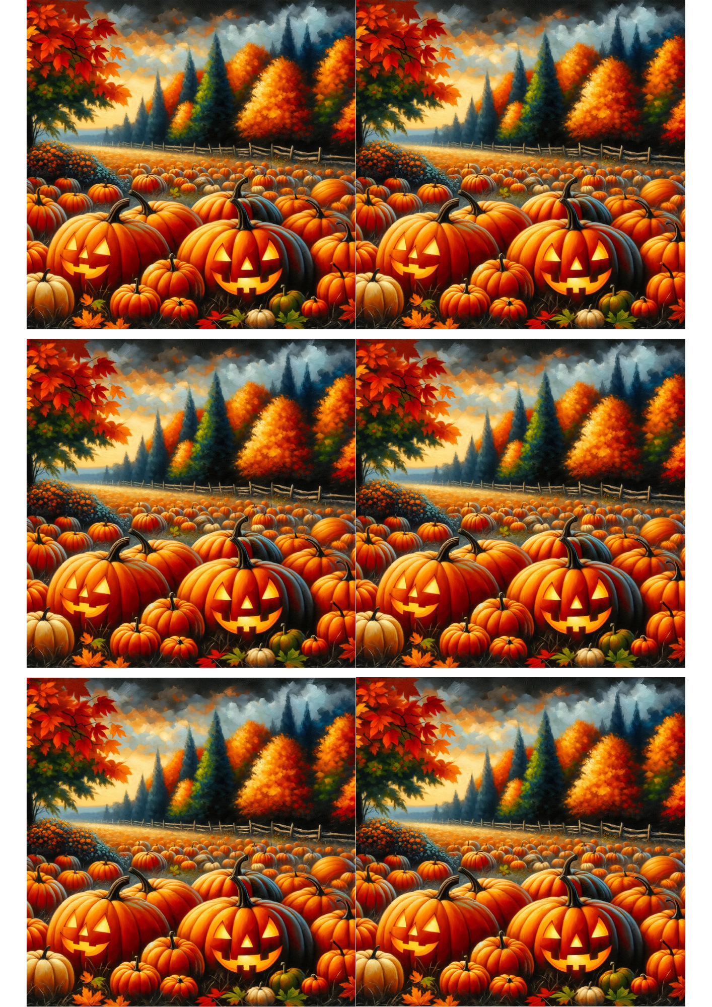 Rice Paper For Decoupage Pumpkin Field Collage Cat. No. 2302