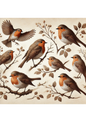Rice Paper For Decoupage Red Robin On A Branch Full Cat. No. 3110