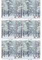 Rice Paper For Decoupage Reindeer In Winter Forest Collage Cat. No. 2331