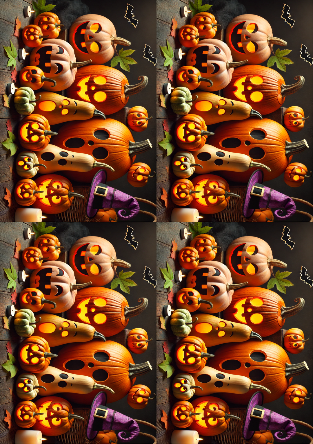 Rice Paper for Decoupage Halloween Family Pumpkin Collage Cat. No. 1638