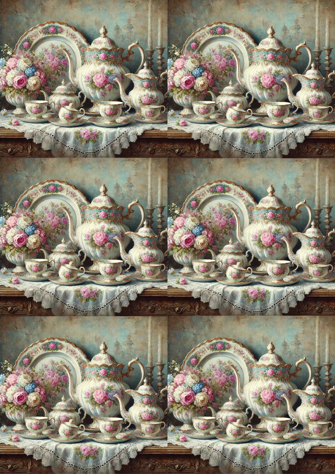 Rice Paper For Decoupage Romantic Porcelain Collage Cat. No. 2339