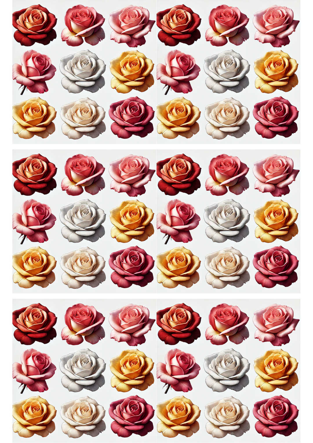 Rice Paper For Decoupage Roses Mix Collage Cat. No. 2355