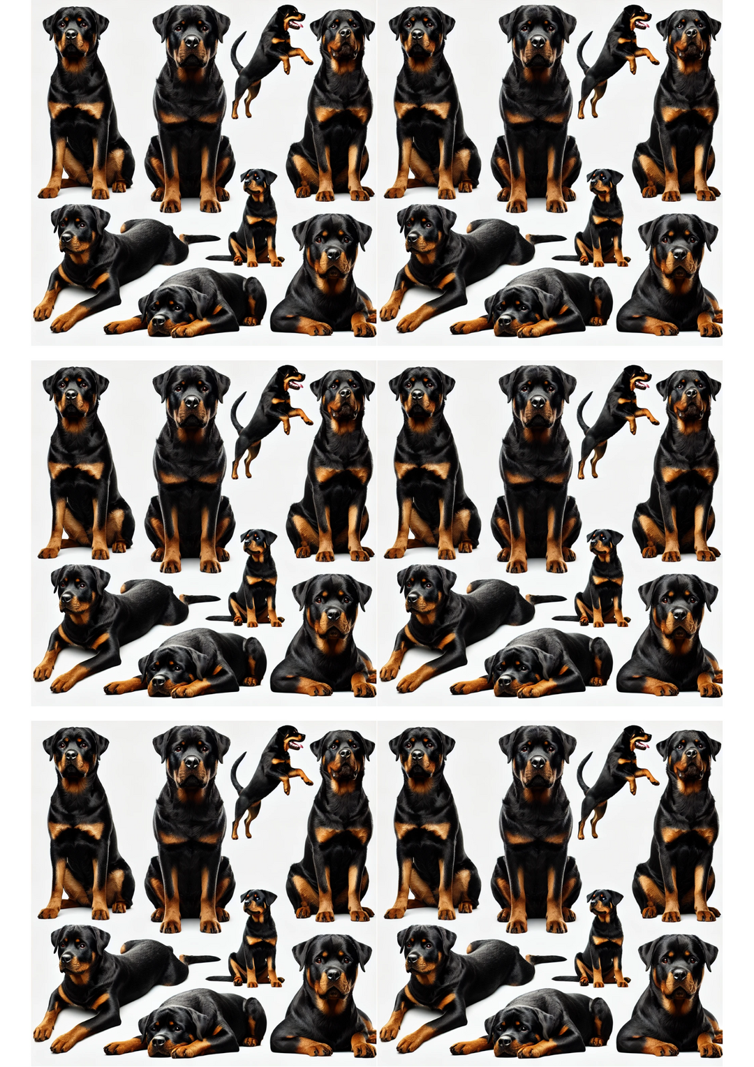Reispapier für Decoupage Rottweiler Hundecollage Kat. Nr. 3117