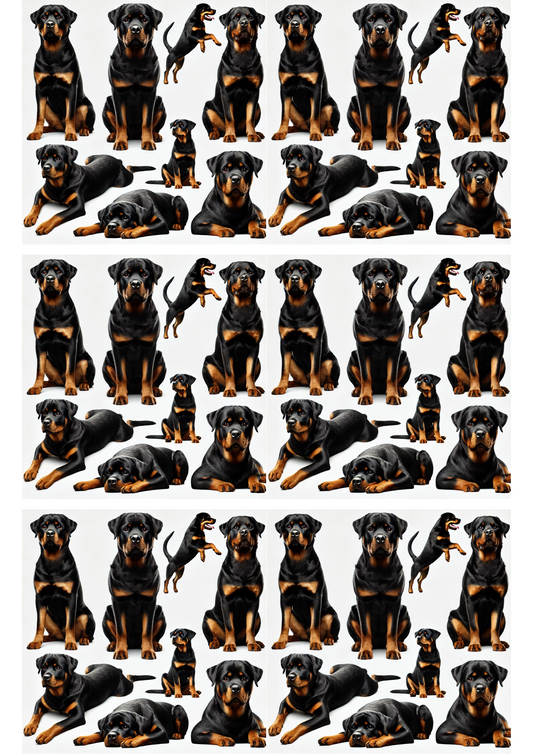 Rice Paper For Decoupage Rottweiler Dog Collage Cat. No. 3117