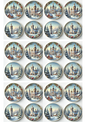 Rice Paper For Decoupage Church In Round Frames Collage Cat. No. 3119