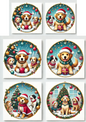 Rice Paper For Decoupage Dogs In Round Frames Full Cat. No. 3122