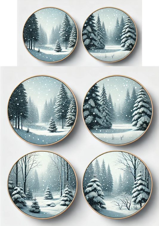 Rice Paper For Decoupage Forest In Round Frames Full Cat. No. 3126