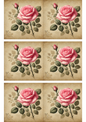 Rice Paper for Decoupage Pink Rose Vintage Collage Cat. No. 1686