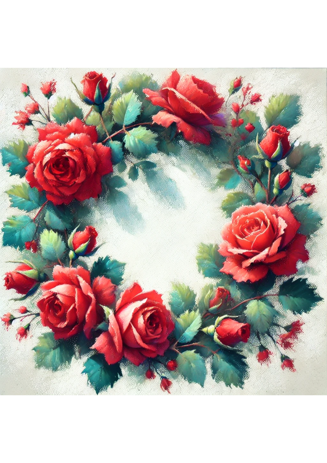 Rice Paper For Decoupage Rose Wreath Full Cat. No. 2368
