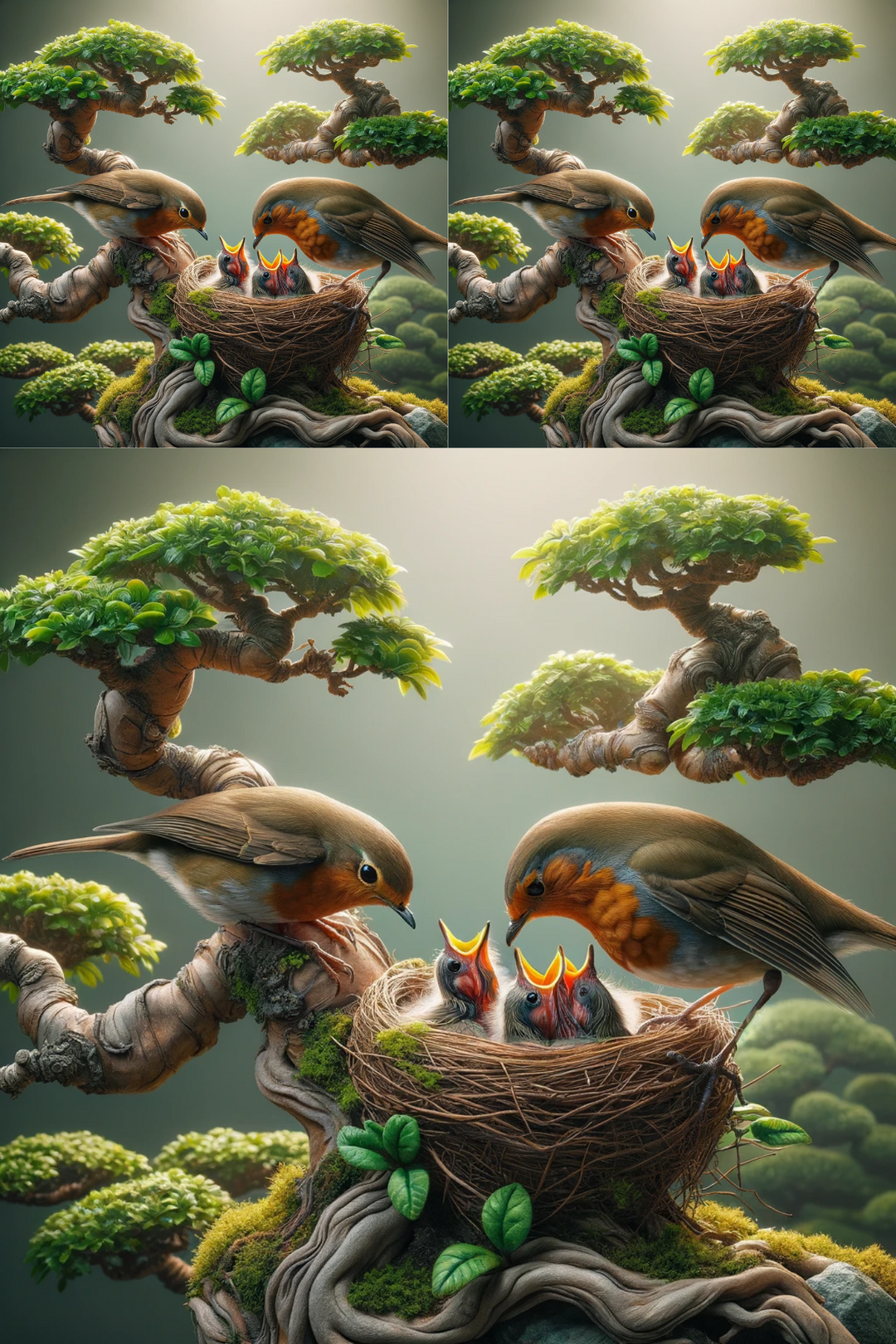 Rice Paper for Decoupage Robins on a Bonzai Tree Cat. No. 282