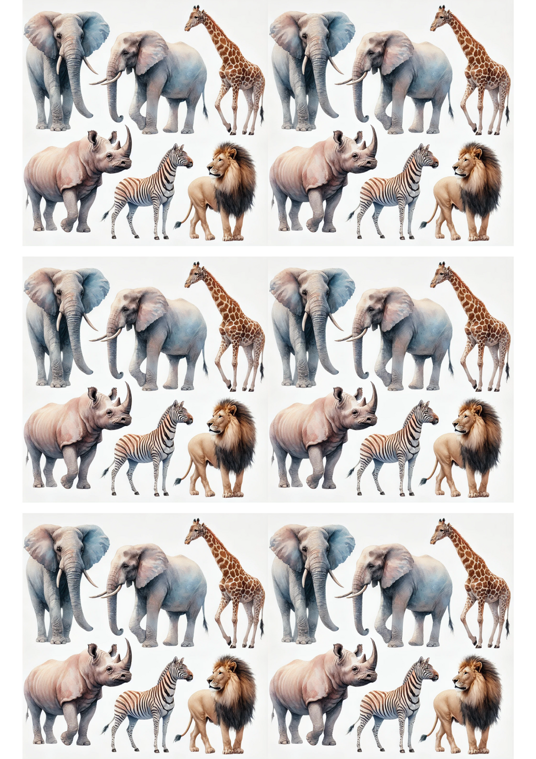 Reispapier für Decoupage Safari Animals Collage Kat. Nr. 3141