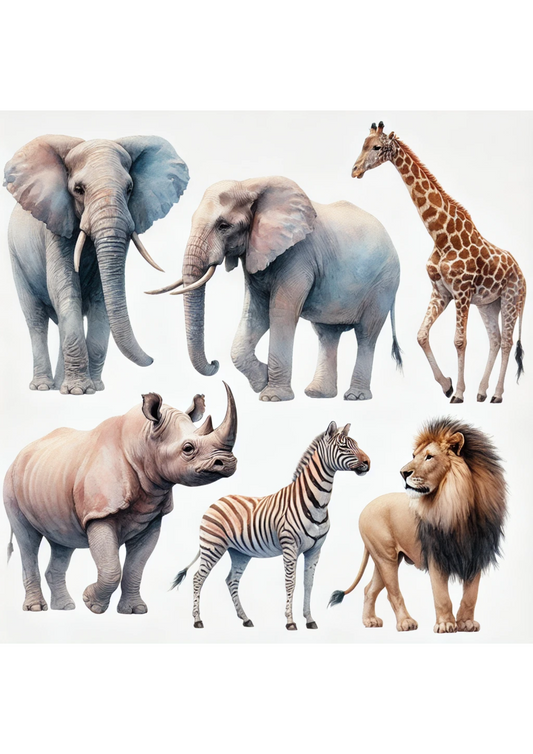 Rice Paper For Decoupage Safari Animals Full Cat. No. 3142