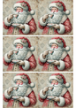 Rice Paper For Decoupage Santa Claus Drinks Tea Collage Cat. No. 2409