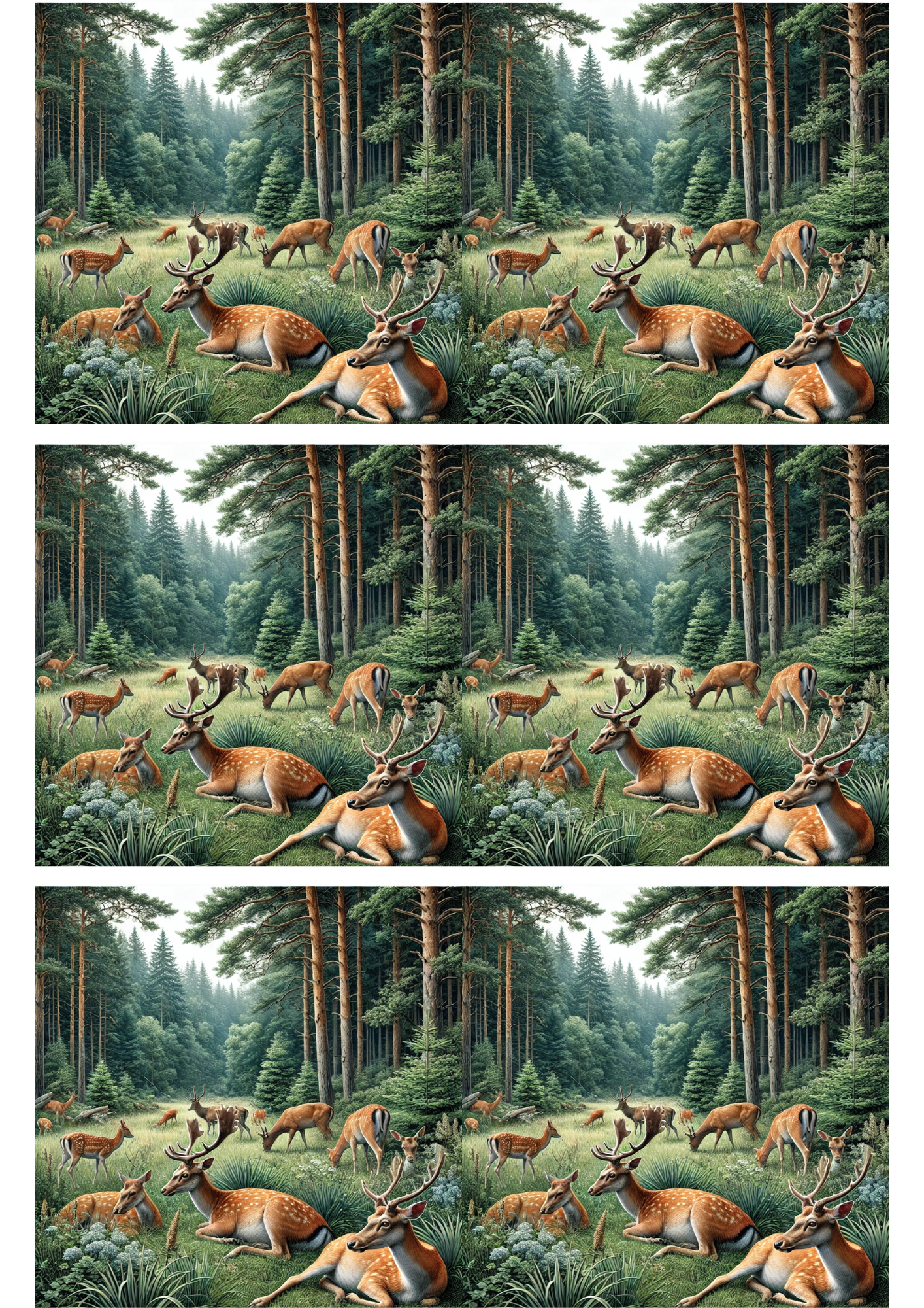 Rice Paper For Decoupage Roe Deer In The Forest Collage Cat. No. 2421