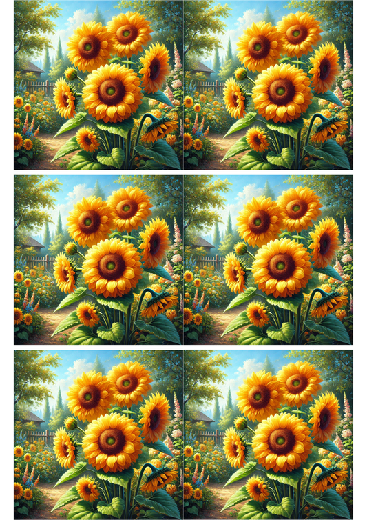 Rice Paper For Decoupage Sunflowers Collage Cat. No. 2453