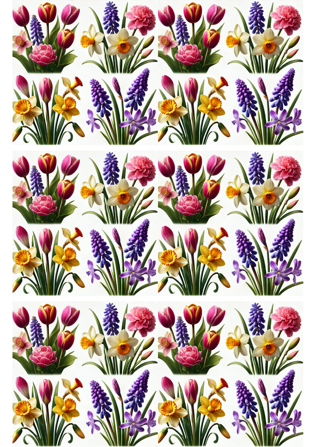 Rice Paper For Decoupage Spring Flower Mix Collage Cat. No. 2489