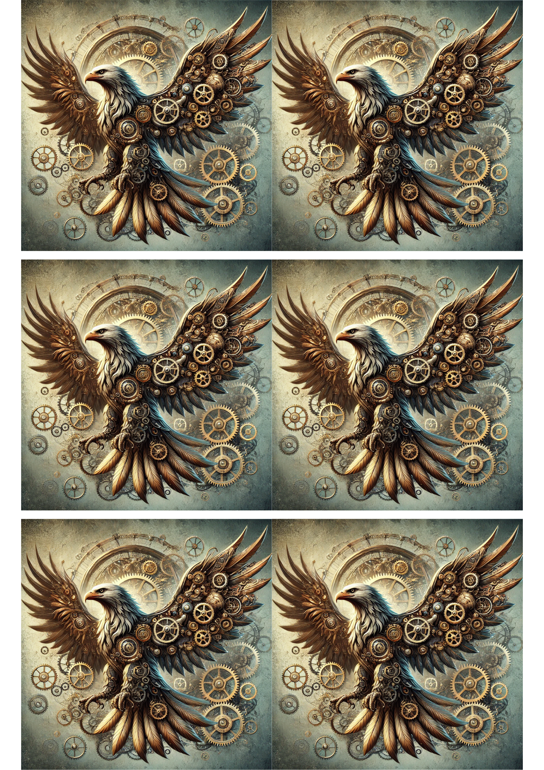 Reispapier für Decoupage Adler Steampunk Collage Kat. Nr. 2901