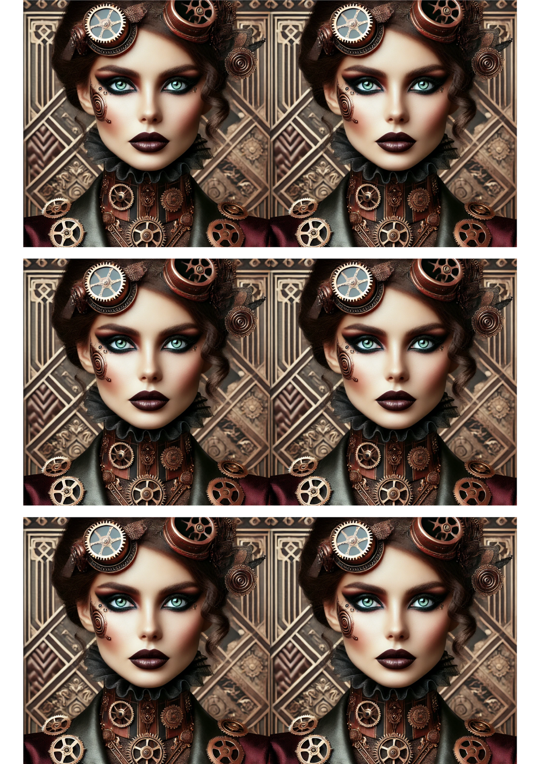 Rice Paper For Decoupage Steampunk Woman Collage Cat. No. 3159