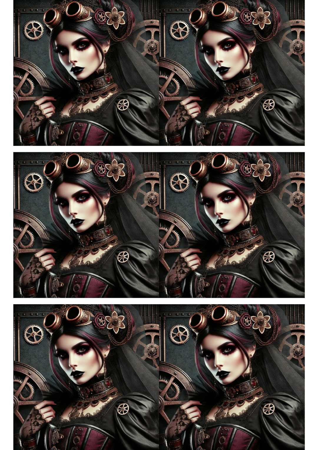 Rice Paper For Decoupage Steampunk Woman 2 Collage Cat. No. 3161