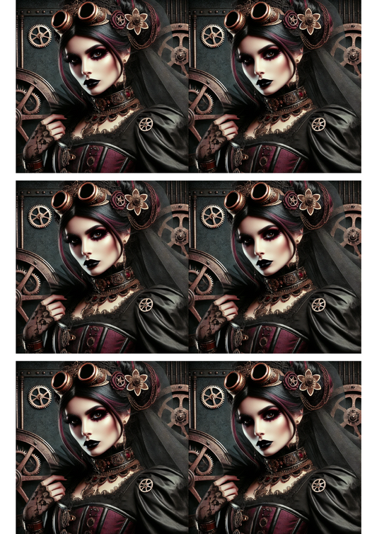 Rice Paper For Decoupage Steampunk Woman 2 Collage Cat. No. 3161