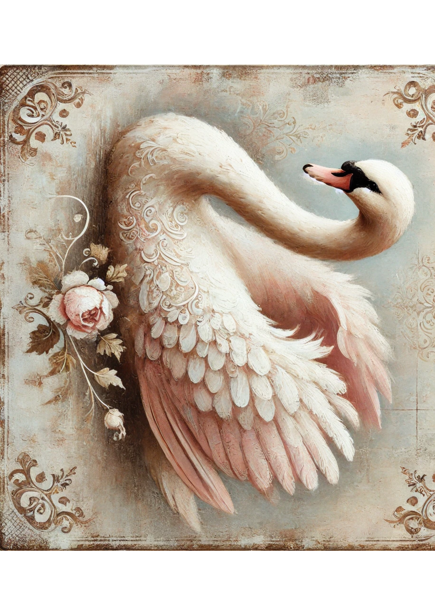 Pink Swan Rice Paper Rice Paper For Decoupage Swan Shabby Chic Full Cat. No. 2504 – The ...