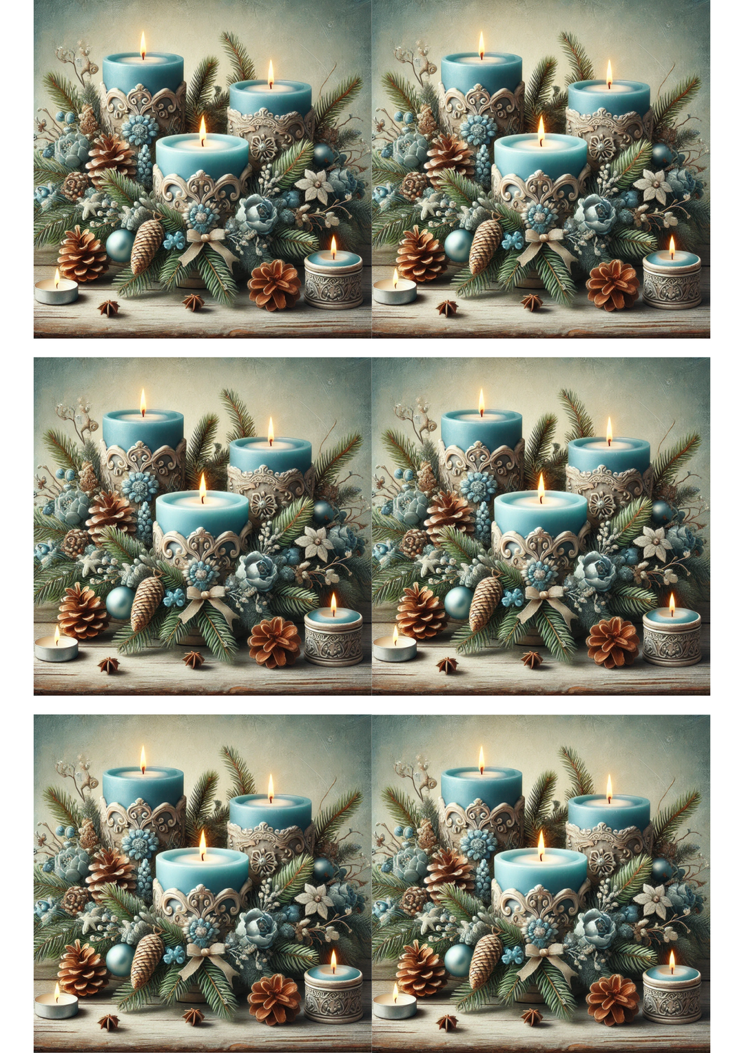 Reispapier für Decoupage-Kerzen und Weihnachtsdekorationen Collage Kat. Nr. 2915