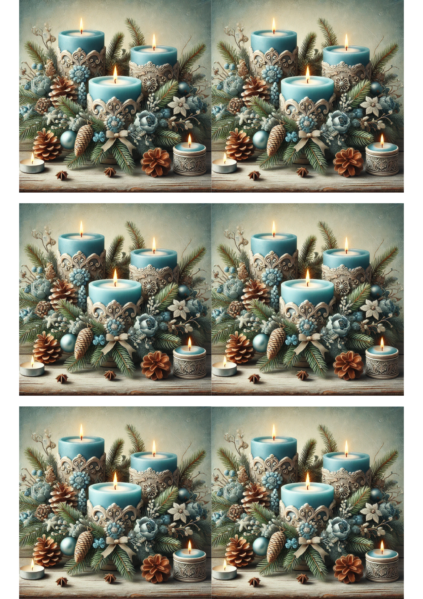 Rice Paper For Decoupage Candles and Christmas Decorations Collage Cat. No. 2915