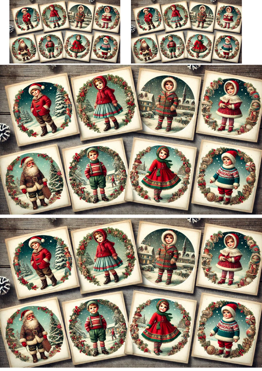 Reispapier für Decoupage Weihnachts-Oval-Collage Kat. Nr. 1471