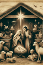 Rice Paper For Decoupage Holy Family In The Stable Of Bethlehem Vintage Full Cat No. 846
