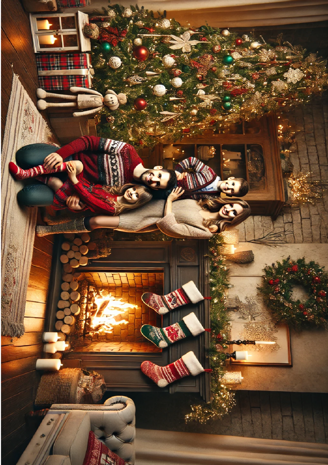 Reispapier für Decoupage Weihnachtsfamilie Voll Kat. Nr. 1589