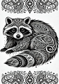 Rice Paper for Decoupage Raccoon In Gothic Style Full Cat. No. 1474