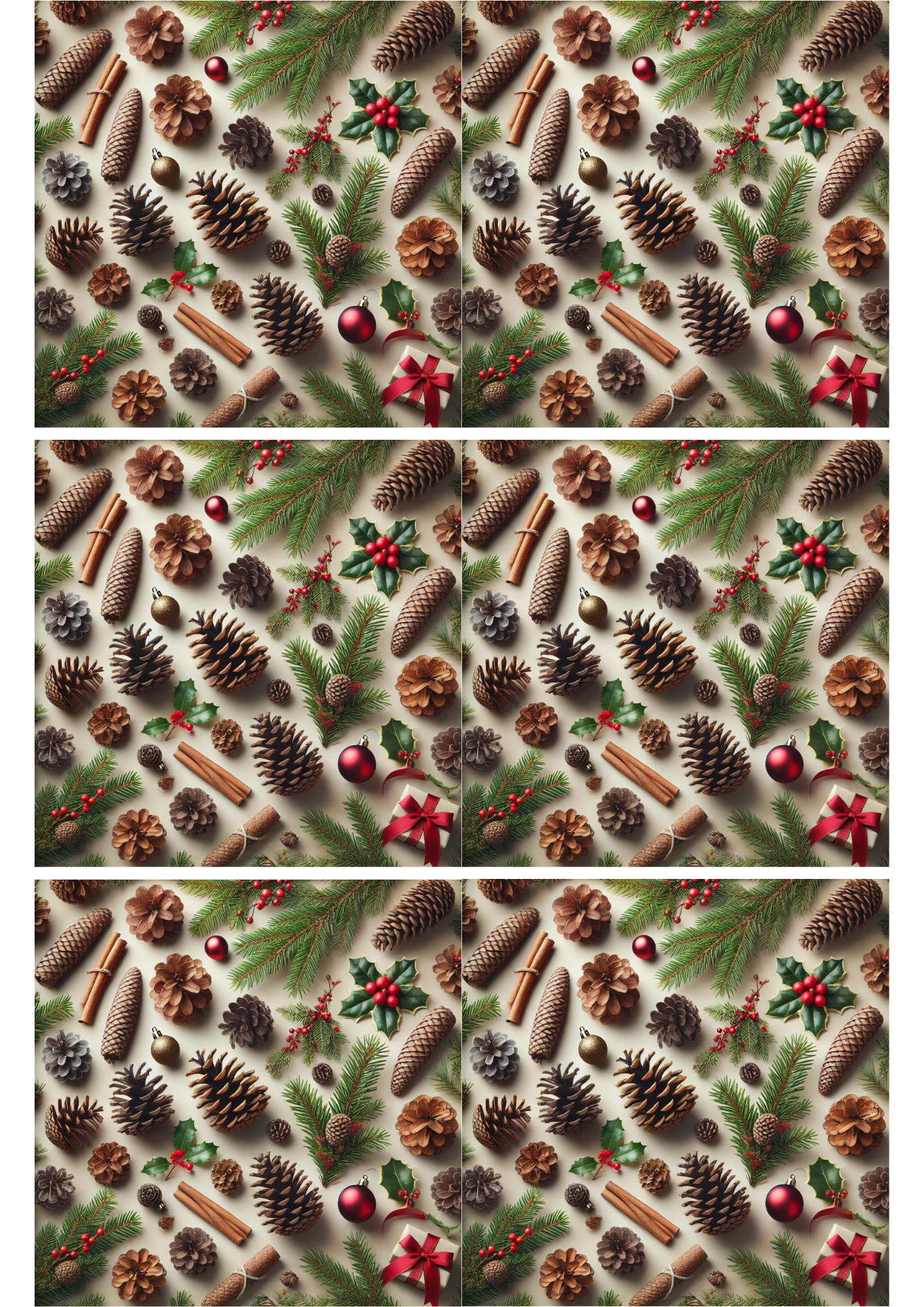 Rice Paper For Decoupage Pine Cones Collage Cat. No. 2527