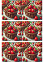 Rice Paper For Decoupage Strawberries In A Basket Collage Cat. No. 2545