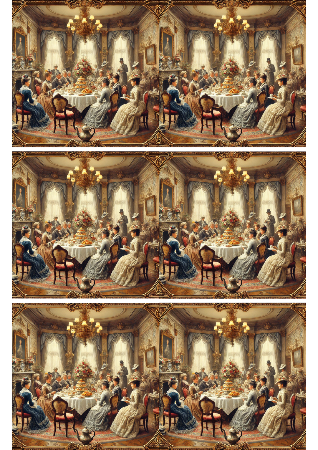 Reispapier für Decoupage, viktorianische Party-Collage, Kat. Nr. 2635