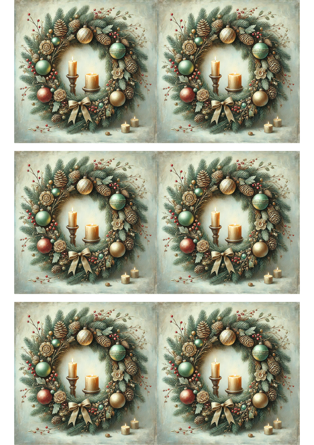 Reispapier für Decoupage-Weihnachtskranz-Collage Kat. Nr. 3175
