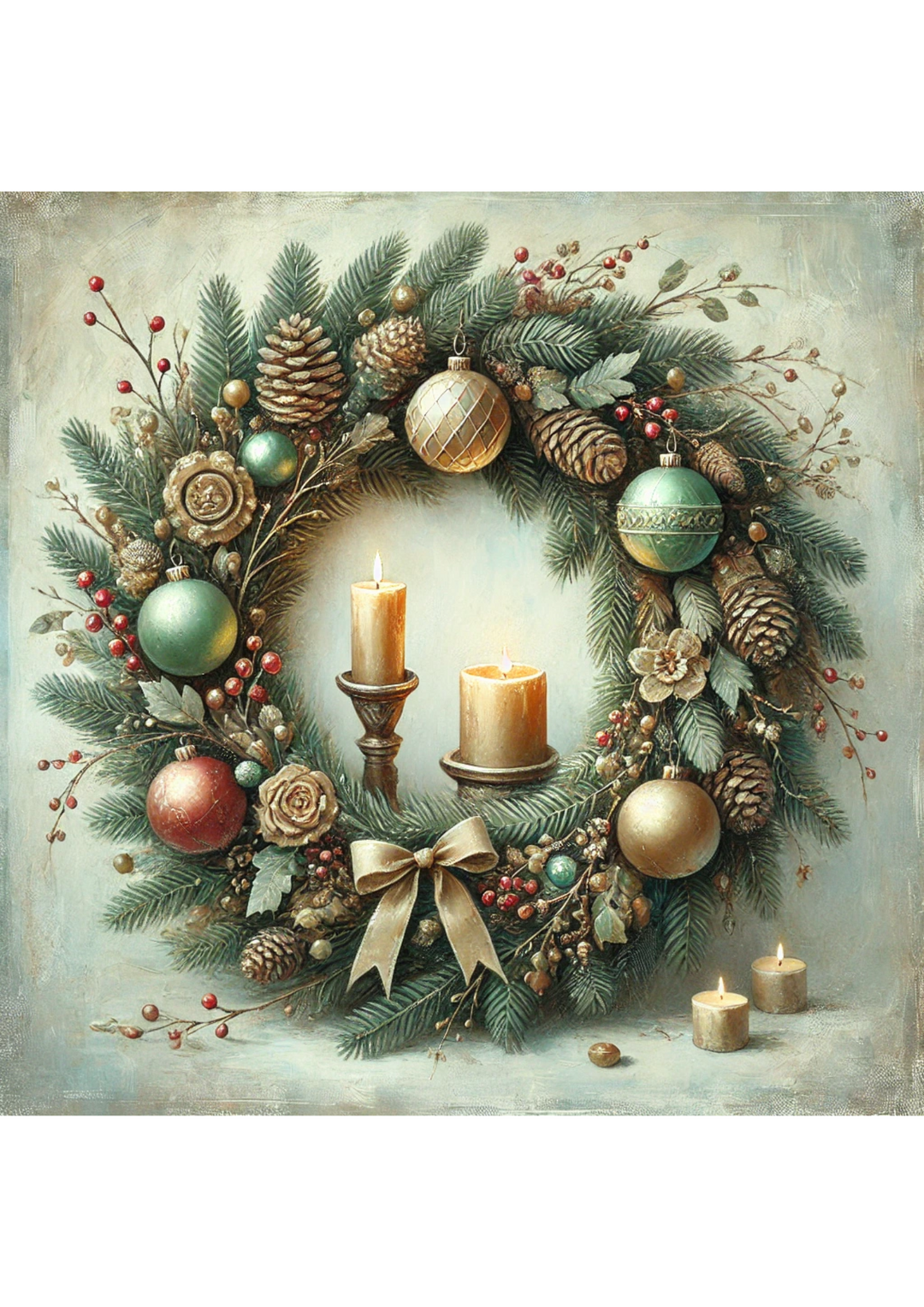 Reispapier für Decoupage Weihnachtskranz Voll Kat. Nr. 3176