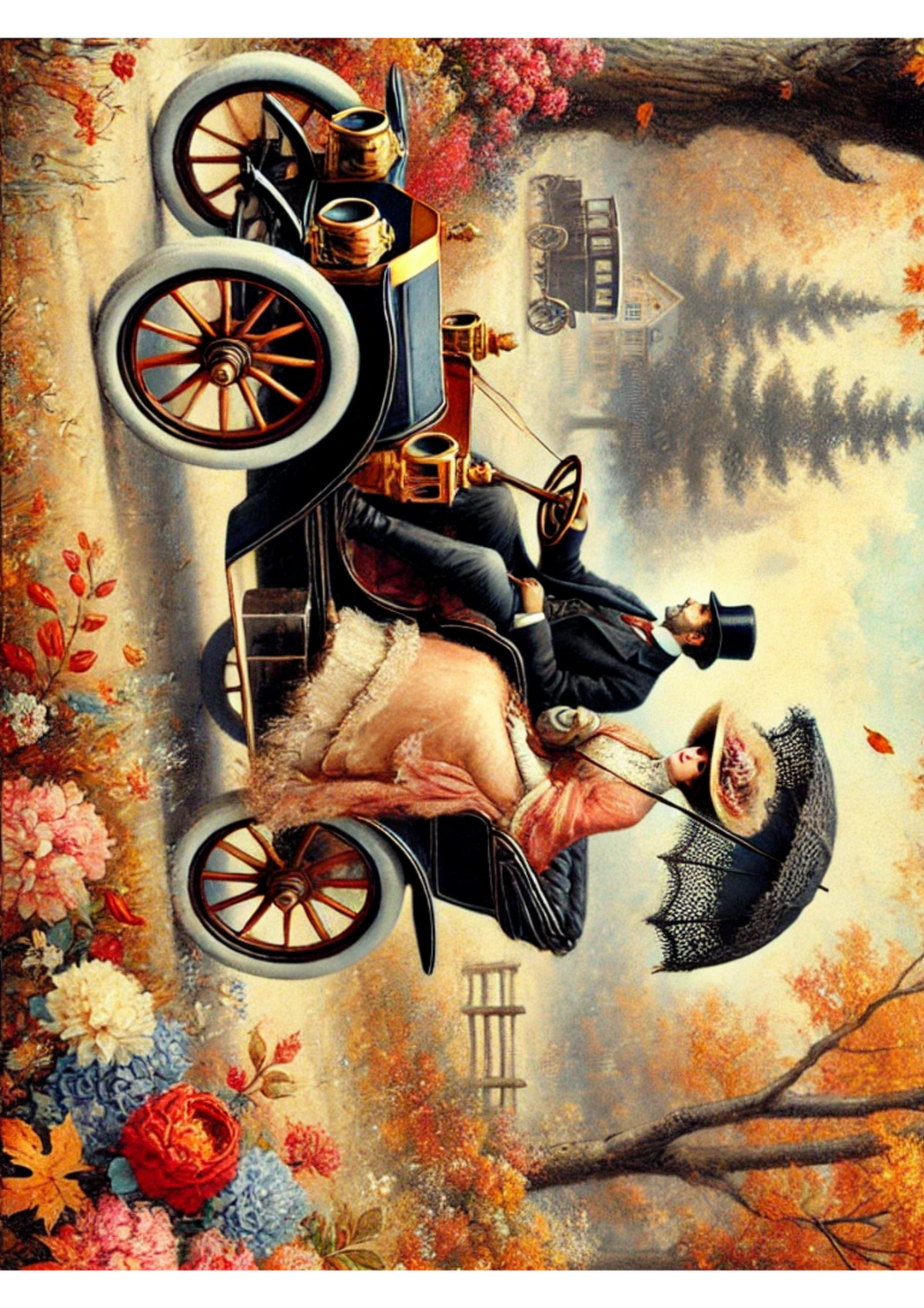 Rice Paper For Decoupage Victorian Car Full Cat. No. 3184