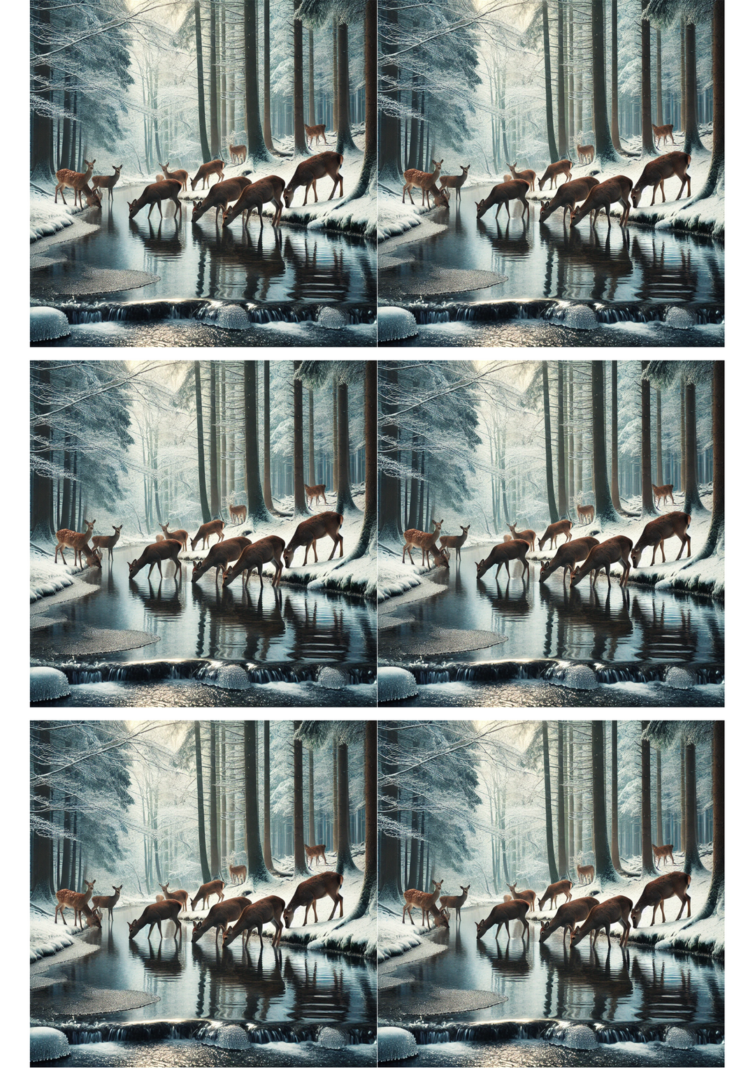 Reispapier für Decoupage, Collage „Reh an der Wasserstelle“, Kat.-Nr. 2683