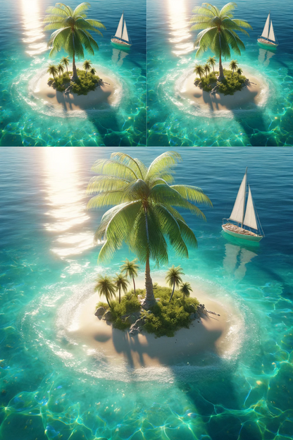 Reispapier für Decoupage-Insel und Segelboot Kat. Nr. 484