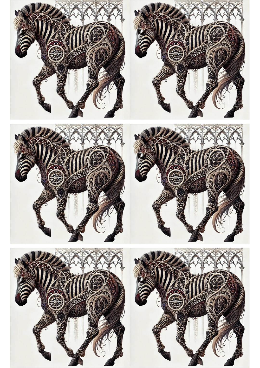 Reispapier für Decoupage Zebra im Gothic-Stil Collage Kat. Nr. 2731