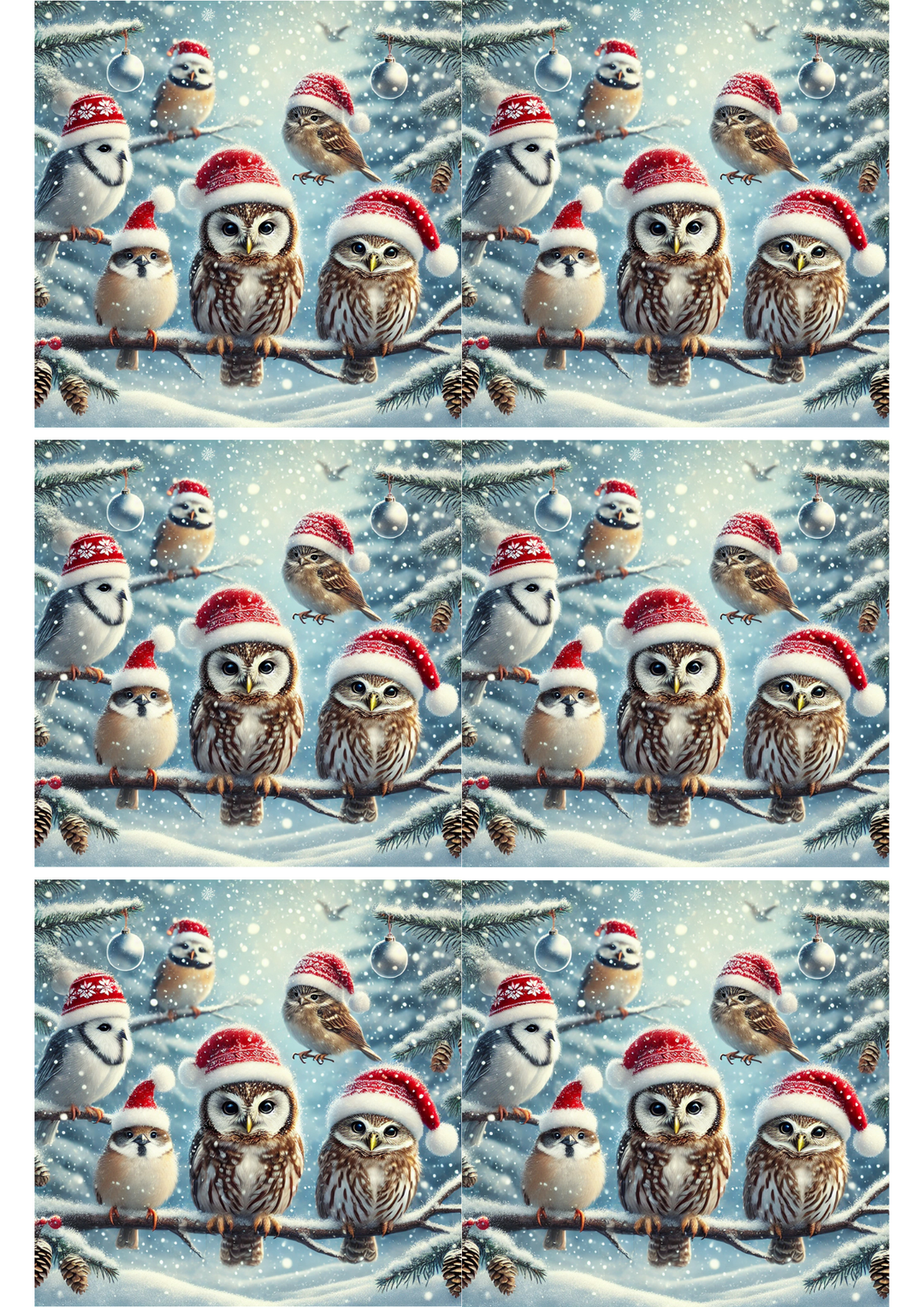 Reispapier für Decoupage Eulen im Winter Collage Kat. Nr. 2735